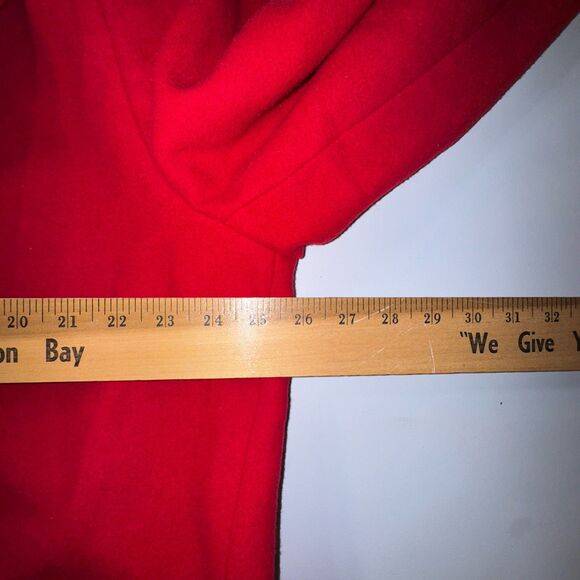 International Scene Women's 3/4 Length Lined Coat Red 100% Wool Heavy Size 18 - Picture 7 of 11